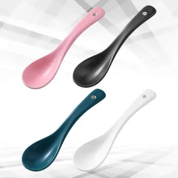 

4Pcs Ceramic Spoons Japanese Style Scoop Multifunctional Spoon Porridge Spoon Kids Tableware for Children Home