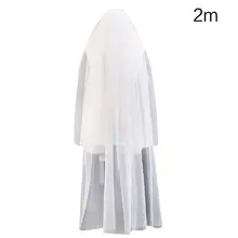 3 размера, двухслойная женская свадебная вуаль для собора, 2 уровня, простая Европейская одноцветная мягкая тюль с драпировкой, свадебная вуаль с фиксированным гребнем