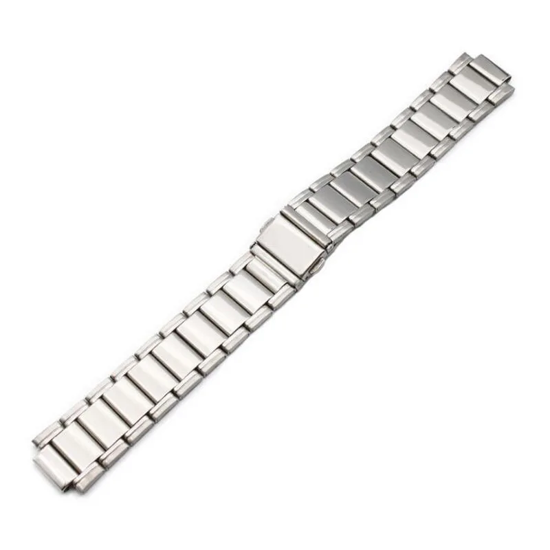 

9x17mm 10x18mm 12x20mm Convex Stainless Steel Watch Band Strap Bracelet Watchband Butterfly Clasps Silver Buckle For Men Women