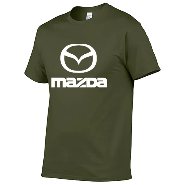 Мужская футболка с коротким рукавом и логотипом автомобиля Mazda, летняя повседневная мужская однотонная хлопковая футболка, модная одежда в стиле хип-хоп Харадзюку - Цвет: as picture