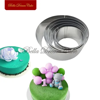 

6/7/8/9/10/12cm Round Mousse Mould Stainless Steel Tart Ring Cake Mousse Circle Cake Decorating Tool Fondant Cake Mold Bakeware
