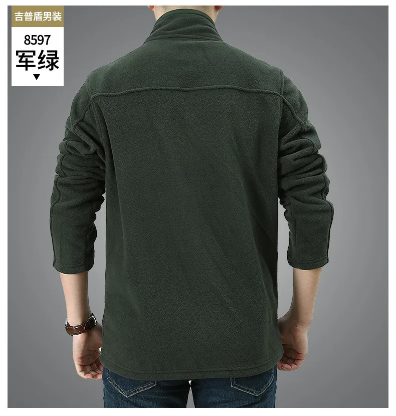 4XL Осень Зима мужская теплая флисовая куртка плюс бархат утолщаются тепловой большой размер кардиган флисовое Пальто Спорт на открытом воздухе походные куртки