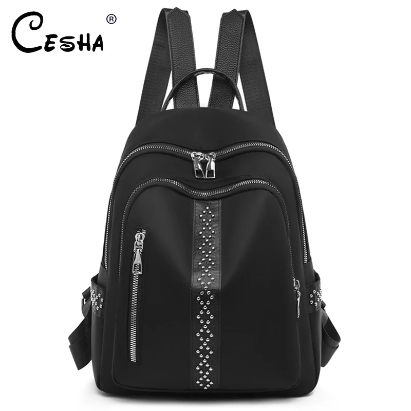 Travel Backpack Women High-Quality Fabric Rivet-Design Girls Fashion SAC Durable