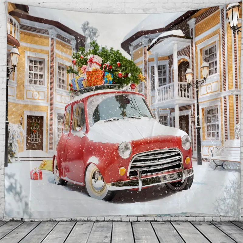 

Christmas Tapestry Wall Hanging Bed Spread Beach Towel Table Cloth Yoga Mat 3D New Year House Decoration Living Room Decoration