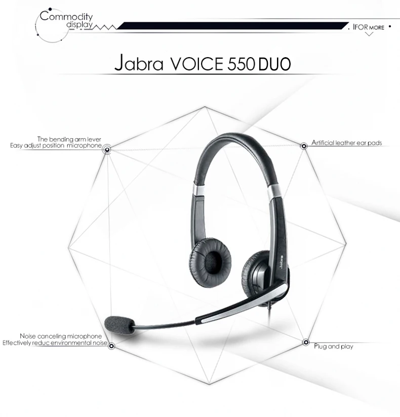 Оригинальная J-abra UC VOICE 550 MS Duo Lync оптимизированная Проводная гарнитура для софтфона