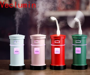 

3 in 1 Aroma Diffuser Postbox Humidifier Mini Air Purifier Aromatherapy Essential Oil Diffuser LED Night Light USB Fan Fogger