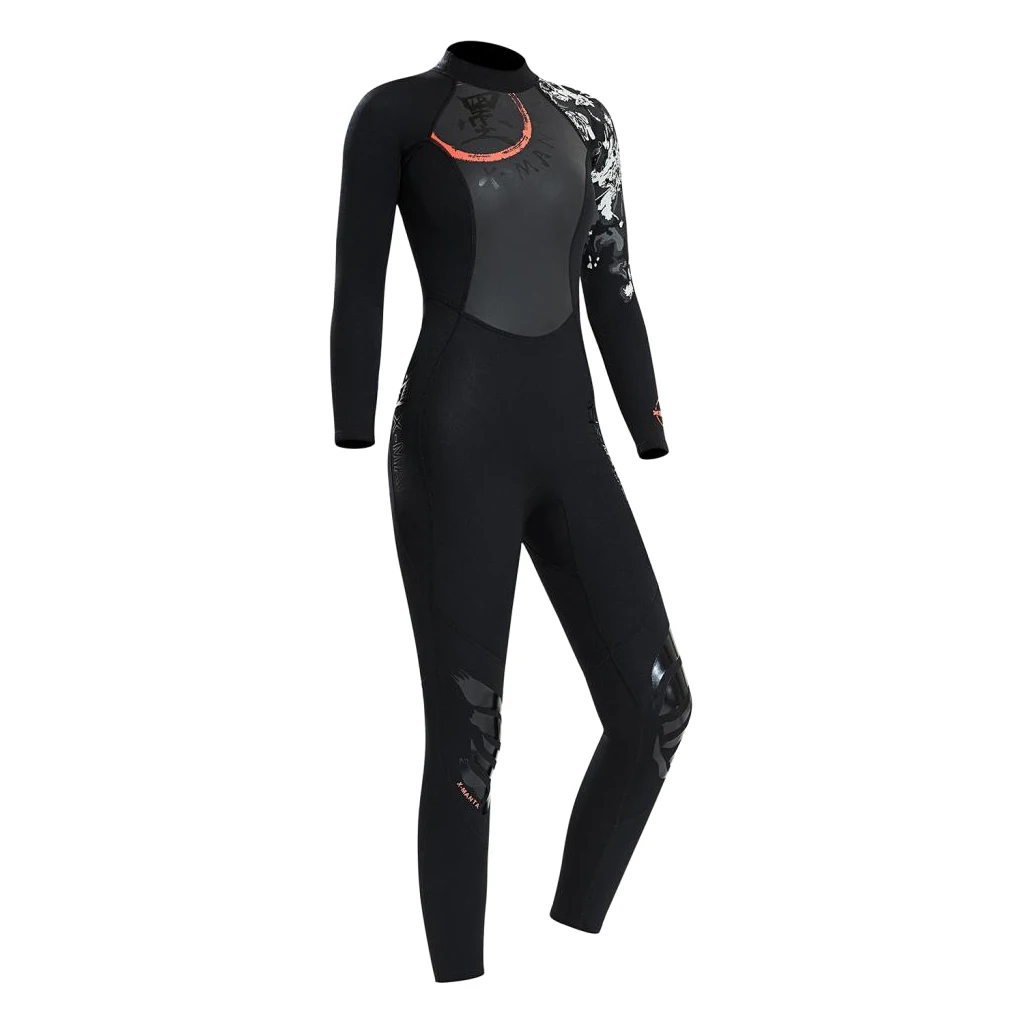 1Pc Women Wetsuit  Warm Wet Suit Jumpsuit Swimwear Back Zip Dive Suit Wetsuits for Water Sports
