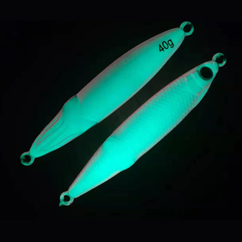 

20g 40g 60g 80g 100g luminous jigging lead fish sea fishing bait hard lure metal bait iron squid