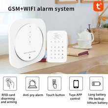 Système d'alarme de sécurité domestique sans fil, wi fi, GSM 433MHz, anti cambriolage, pavé tactile, détecteur de porte noir, application Tuya Smart Life