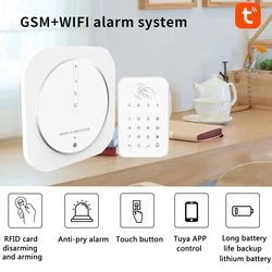 WiFi GSM 433MHz Wireless Home Burglar Security Alarm System Touch Pad Black Door Sensor Detector Tuya Smart Life APP
