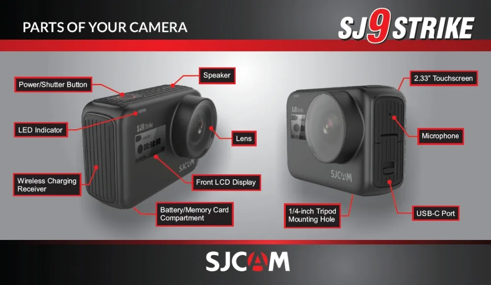 SJCAM SJ9 Strike Gyro/EIS supersmoth 4K 60FPS WiFi Удаленная Экшн-камера Ambarella Чип беспроводной водонепроницаемый DV
