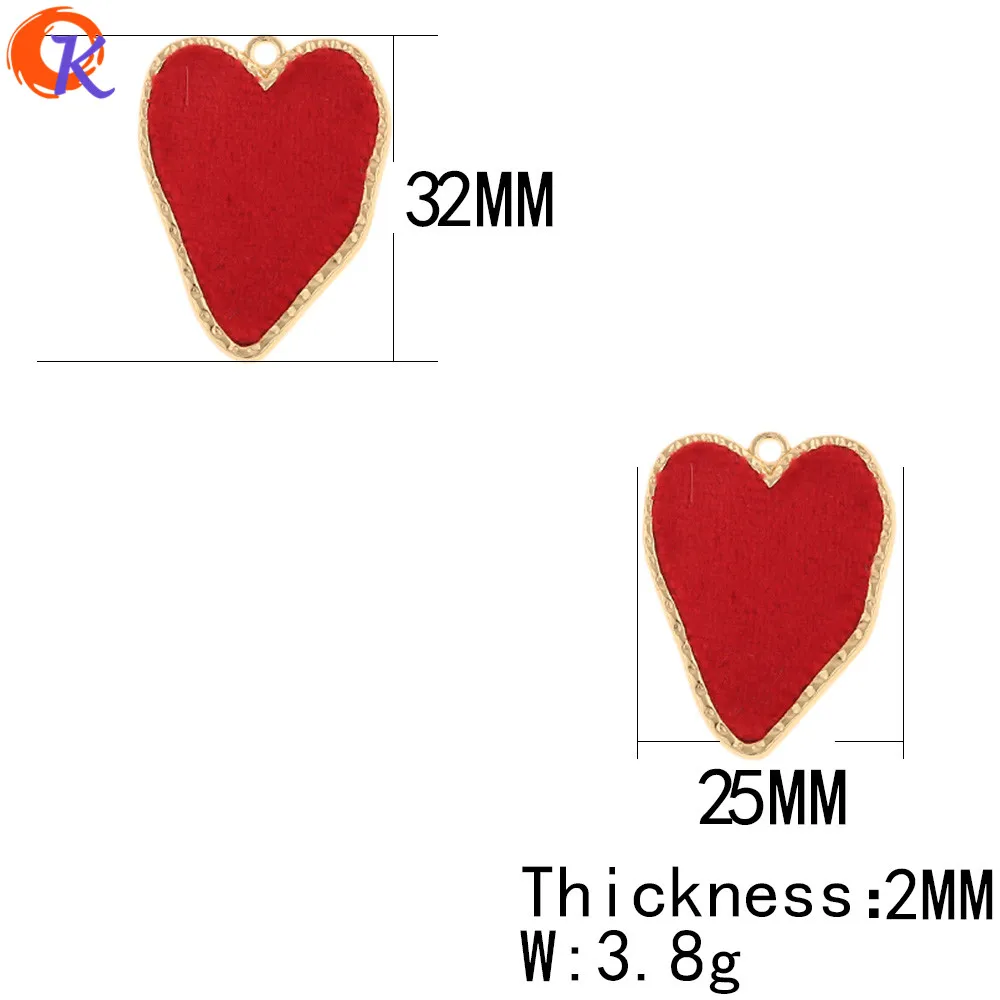 Сердечный Дизайн 50 шт 25*32 мм ювелирные аксессуары/ручная работа/DIY Изготовление/ткань эффект/неправильной формы/амулеты/застежки для сережек
