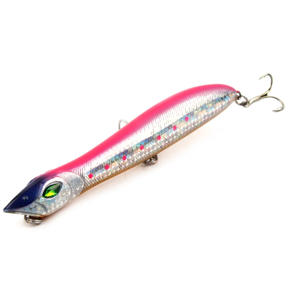 Snake Popper Head Lure 140mm 26g Floating Crankbait Sea Bass Pike Bait Pencil Topwater Popper Artificial Fishing Tackle