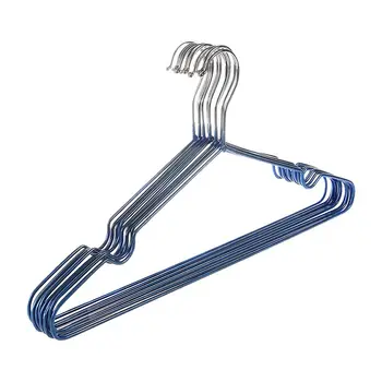 

10 pcs/lot Children Adult Non-Slip Metal Shirt Trouser Hook Hangers Coat Hanger Clothes Accessories Rack (blue)
