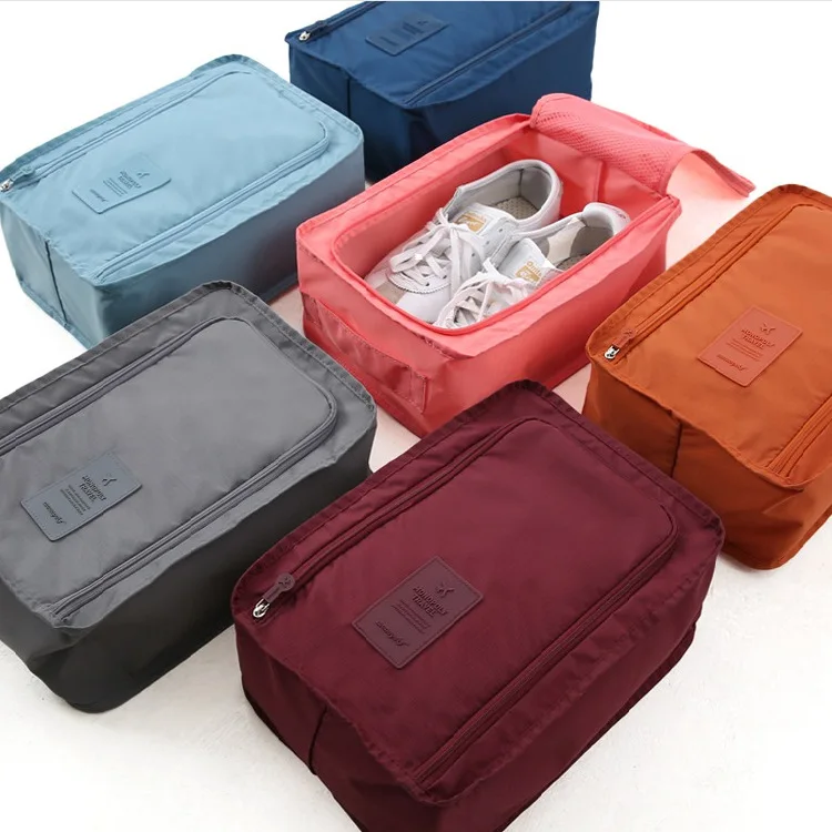Convenient Travel Storage Bag Nylon 6 Colors Double Layer Portable Organizer Bags Shoe Sorting Pouch multifunction