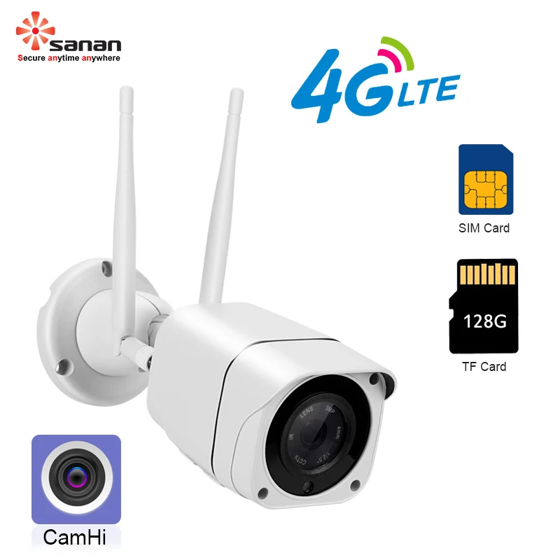 

SANAN Outdoor IP Camera 5MP 2MP Waterproof CCTV Camera With GSM 4G SIM Card IR 25M Night Vision Wireless Security Camera Camhi