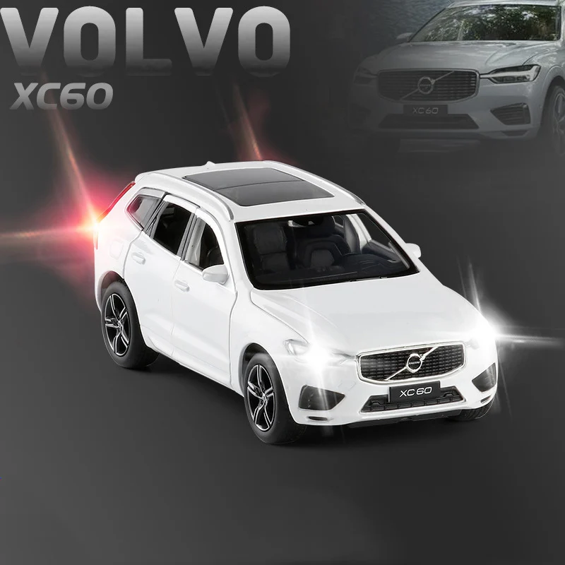 Изысканный подарок 1:32 XC60 модель внедорожного сплава, имитация литого металла звук и светильник задняя сила модель автомобиля - Color: White