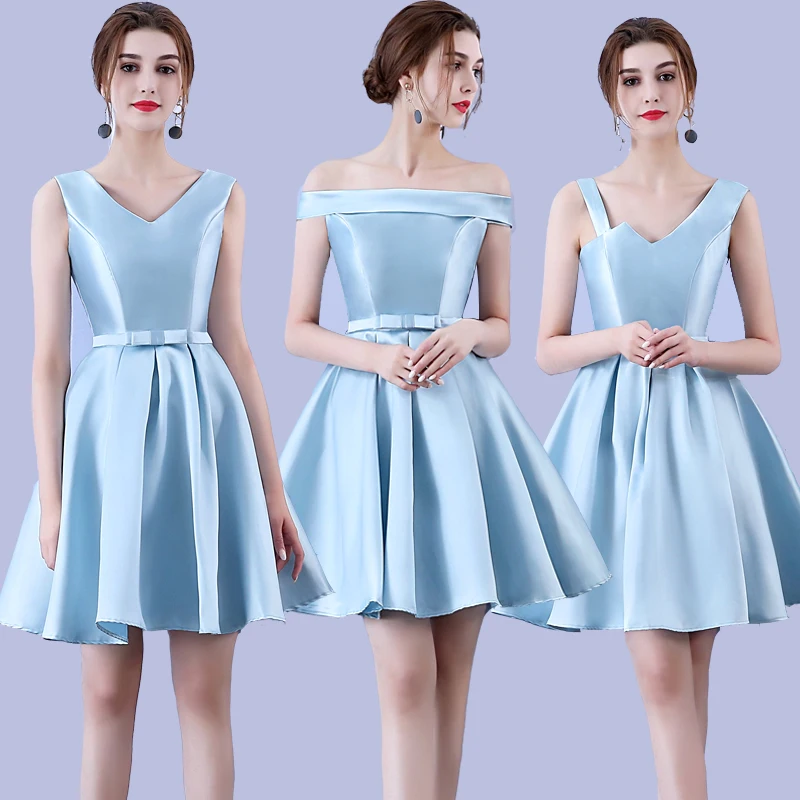 

Blue Junior Bridesmaid Dresses Long Taffeta Plus Size Ladies Prom Party Dresses Elegant Event Wedding Guest Dress Sexy Prom