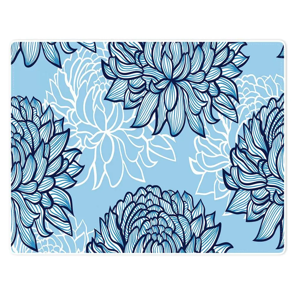 

HommomH Blanket Soft Comfort lightweight well made Nap Sofa Bed Travel Warm Plush Throw Light Blue Chrysanthemum