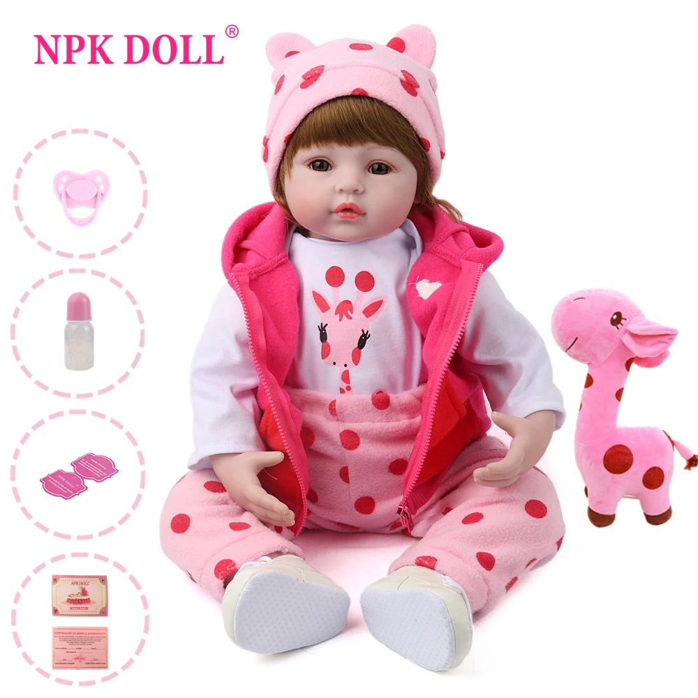 Кукла NPKDOLL 55 см силиконовая кукла Reborn Реалистичная Модная подарок на день