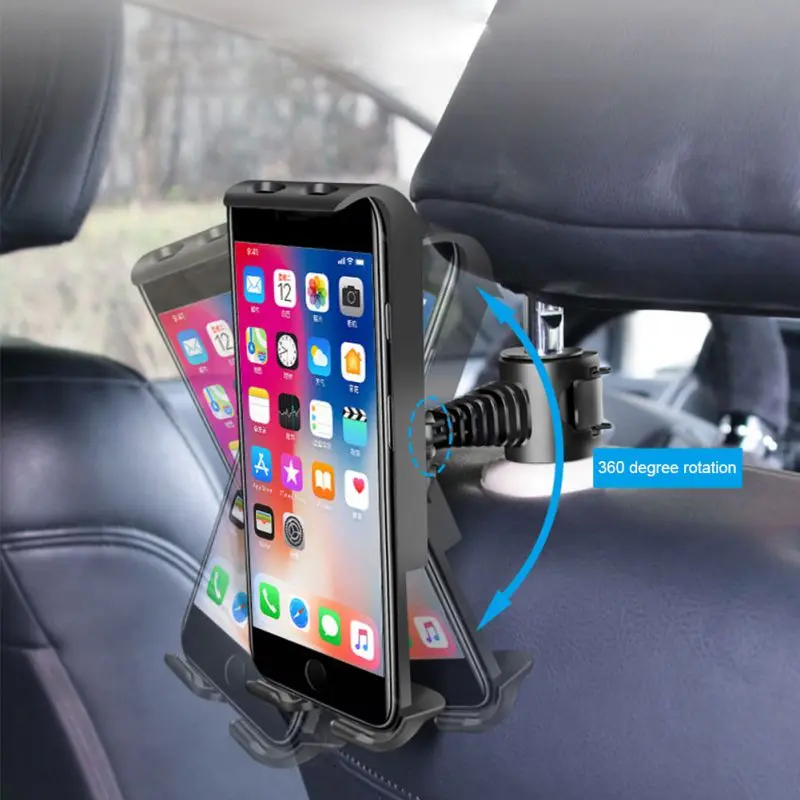 

1PC 360 Degree Rotating Car Truck Back Seat Headrest Phone Mount Holder For Smartphone GPS