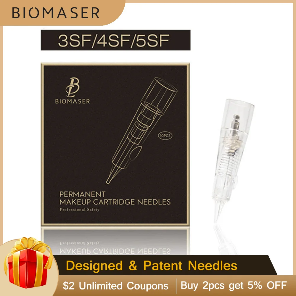 

Biomaser Permanent Makeup Machine Needles Professional 3SF/4SF/5SF Cartridges Needles Tattoo Machine Pen For E300/ HP-500/HP9871