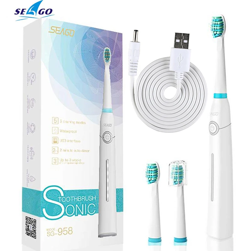 Seago 958 Ультразвуковая электрическая зубная щетка для Зубная щётка USB