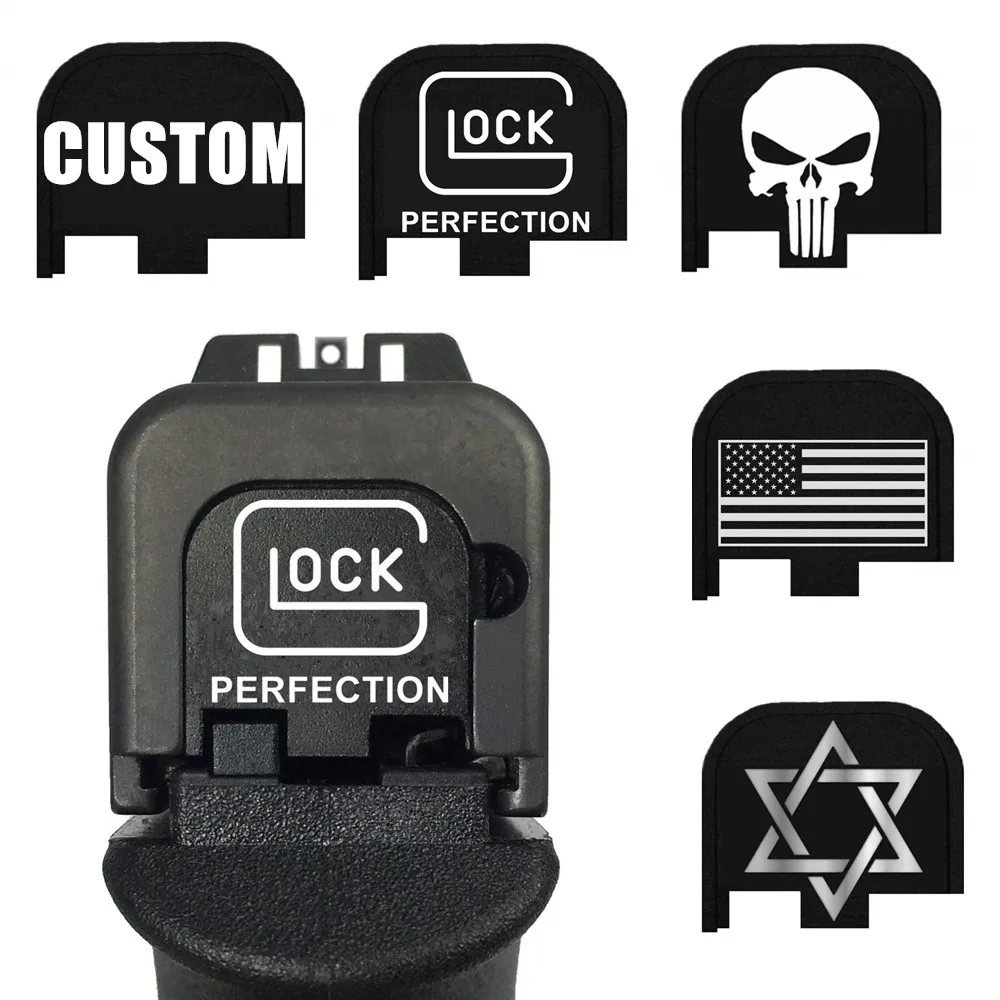 

Aluminum Rear Cover Slide Back Plate Pistol Gun Laser Engraved Magwell Backplate for Glock 43 43X 48 9mm Magazine Accessories