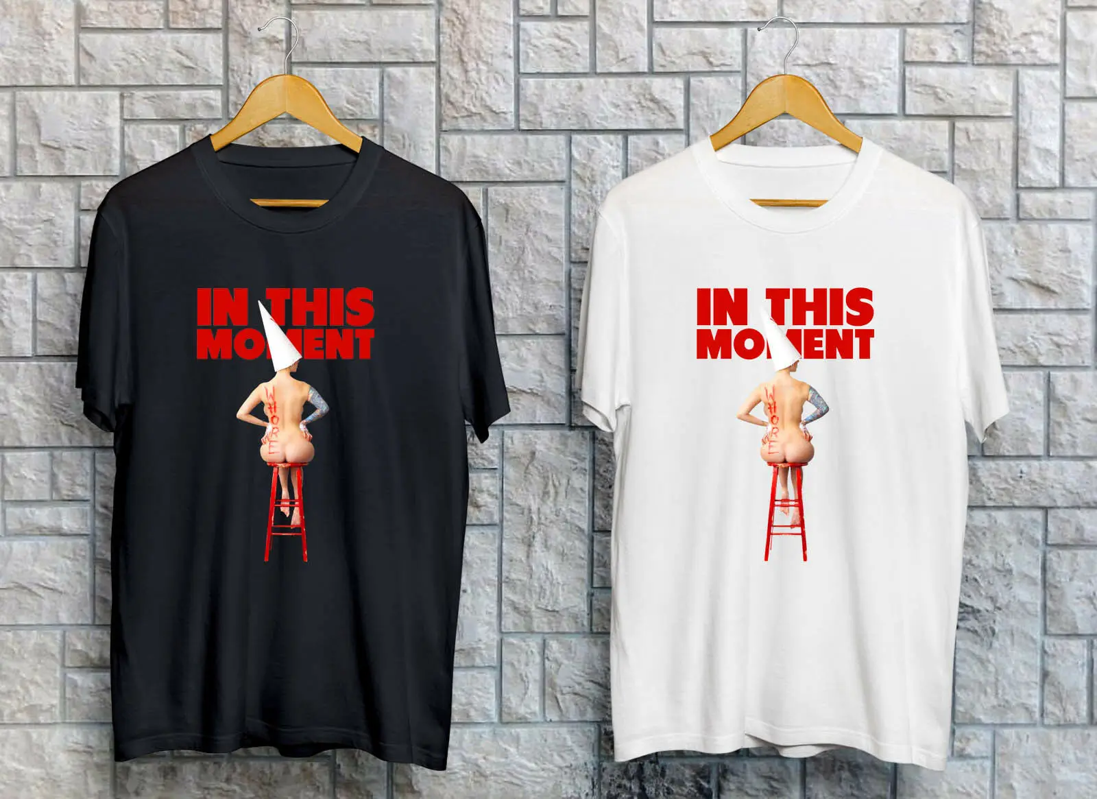 В этом МО Мужская футболка Мария шлюха тяжелый металл мужская черно-белая Размер