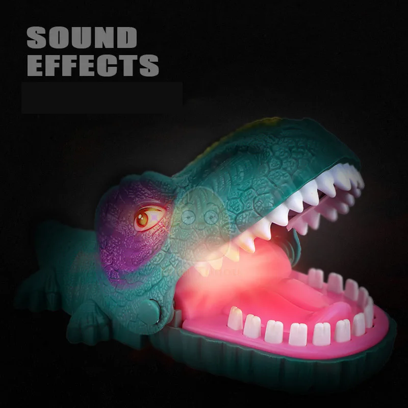 Criança mordendo mão crocodilo dinossauro tubarão mordida dedo piadas novidade clássico som luz festa desktop jogo brinquedos para crianças presente
