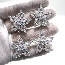 

64mm Luxury Multicolor Star Cubic Zirconia Engagement Wedding Women Dress Earring dubai Fashion Jewelry