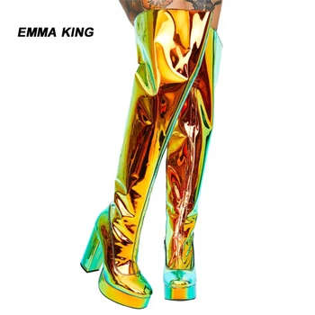 

Women Boots PU Sexy Over The Knee Long Boots Sexy platform High Heel Boots Women Shoes Zapatos De Mujer Botas 2020 Newest