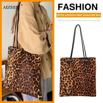 

Youth Ladies Simple Versatile Bag Women Leopard Print Shoulder Bag Fashion Animal Pattern Lady Girl Totes Handbags