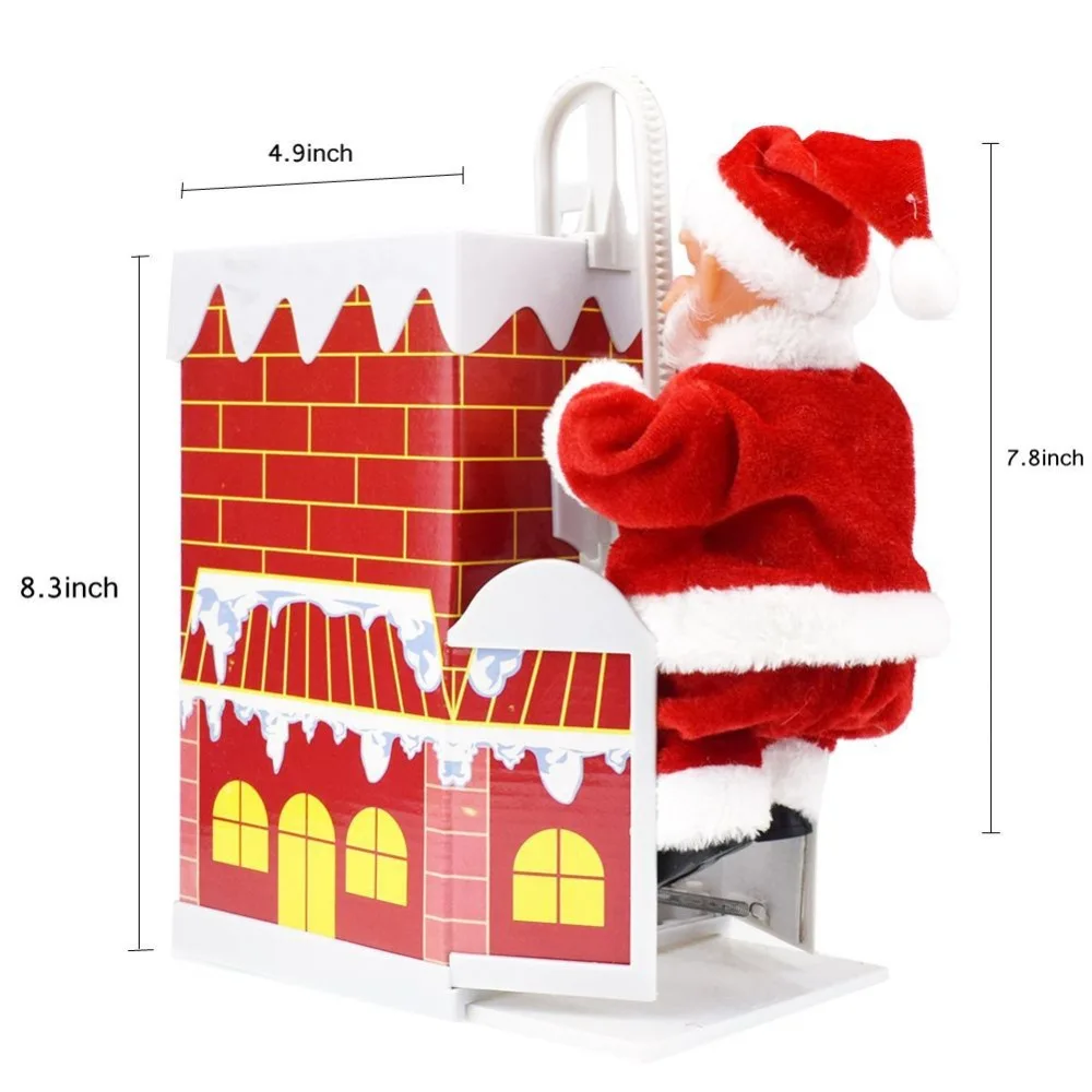 Санта-Клаус скалолазание каминная Кукла электрическая игрушка с музыкой Детские Рождественские украшения для дома Медведь