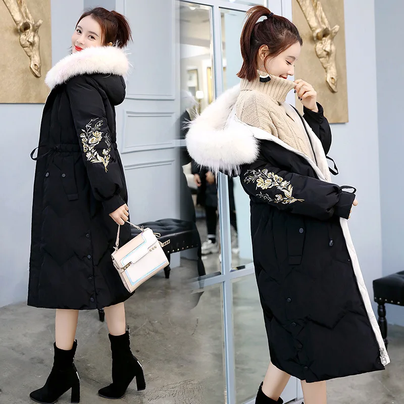 

Cotton-padded Clothes Women's 2018 Winter New Style WOMEN'S Dress Korean-style Loose-Fit Slimming Thick Coat Mid-length over-the