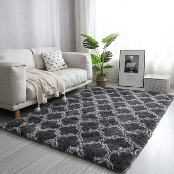 

Color Pattern Carpet For Living Room Modern Decor Long Plush Rug Home Area Non-slip Floor Mat Children's Bedroom Play Rug Fluffy