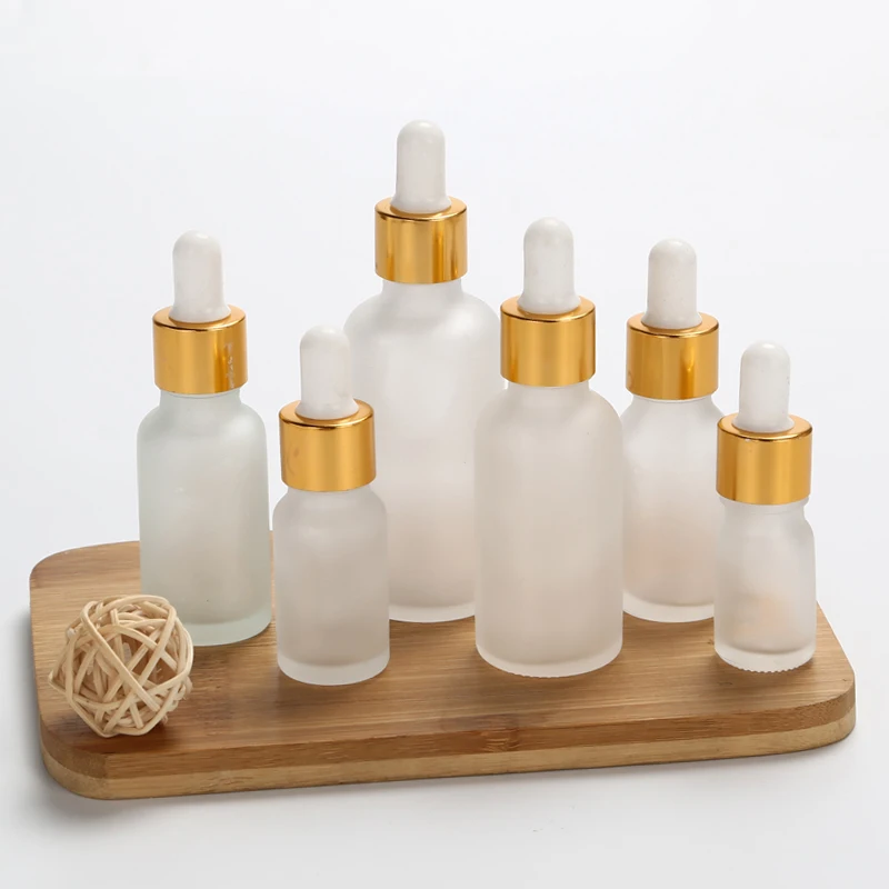 

5ml 10ml 15ml 30ml 50ml 100ml Frosted Glass Dropper Bottle Empty Cosmetic Packaging Container Vials Essential Oil Frost Bottles