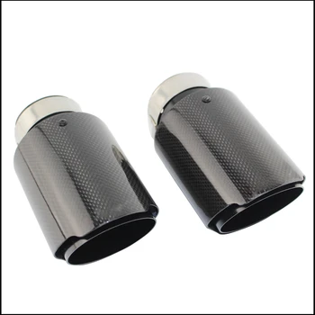 

Car Styling Glossy Carbon Fiber Muffler Tip Exhaust Systems Tail Pipes Stainless Steel Trim Straight black For BMW e90