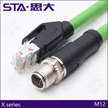 

10pcs RJ45 pulg Cable to M12 Sensor Connector Waterproof plug Male&Female 4pin D-coding Connectors CAT5E