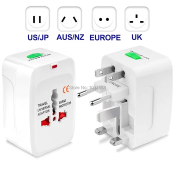 

All in One Universal Worldwide Travel Wall Charger AC Power AU UK US EU Plug Adapter Adaptor With Package