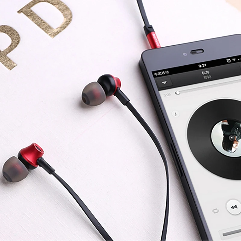 Remax Rm-610D In-Ear Sports Stereo Headphones with Micro-phone Hifi Bass Wire Control Music Call Headset for Samsung Huawei Vivo