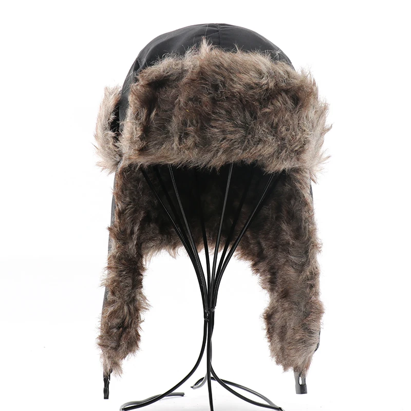 CAMOLAND Men Women Russian Hat Trapper Bomber Hats Winter Thermal Faux Fur Earflap Caps Outdoor Male Ushanka Snow Ski Caps winter hat earflap hat faux fur hat