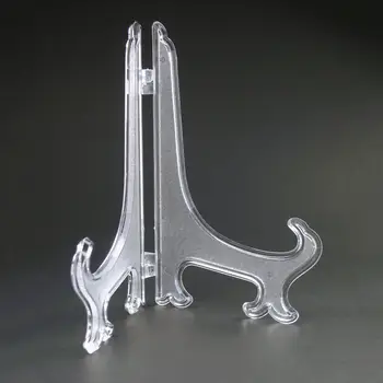 

12pcs Clear Easels Plate Holders Plate Display Stand Frame Photo Book Dish Rack Pedestal Display Stand Holder Home Decor