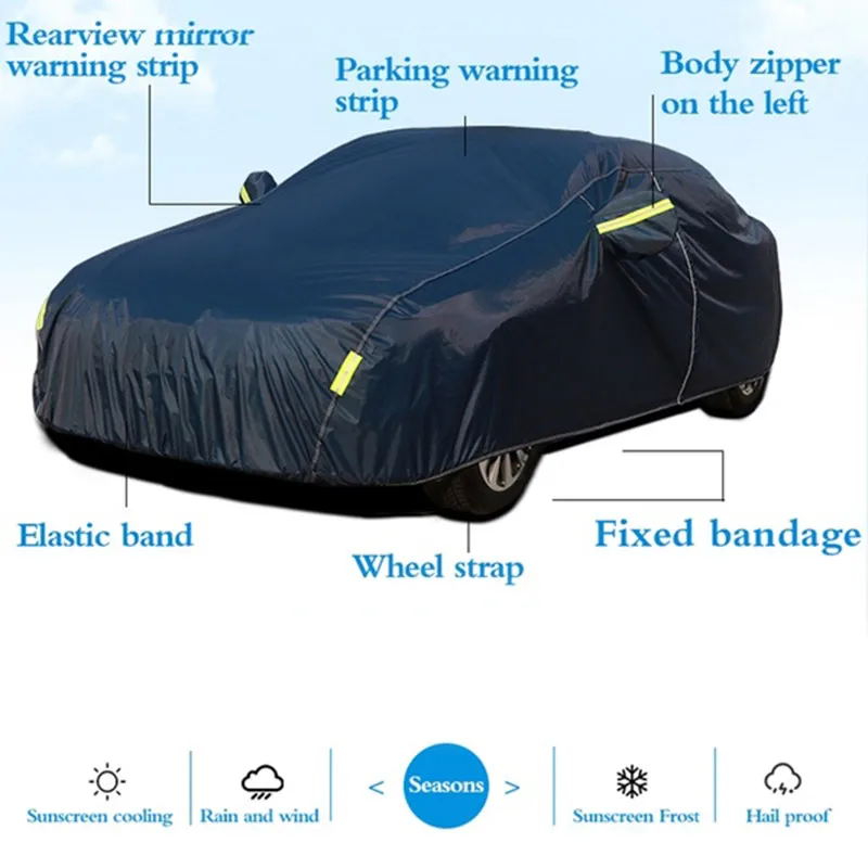 Durable Car Cover Rainproof Waterproof Indoor Outdoor Auto Protectors Anti UV Sunshade Surface Full Cover for All Season