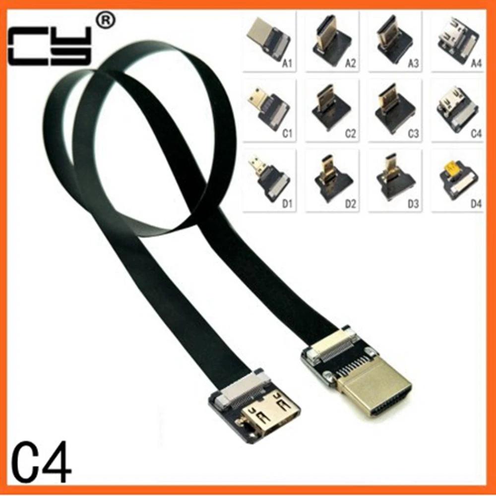 Кабель Mini HDMI-совместимый с FPV (гнездо) и Mini-HDMI Type-C (штекер/гнездо) плоский для 5D3 5D2 GH3