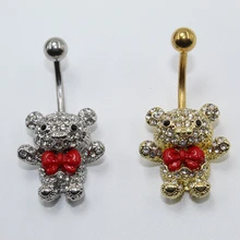 1 шт симпатичное пиво с красным бантом пупка кольца из нержавеющей стали Кристалл пупка пирсинг шарм сексуальный Пирсинг живота ювелирные изделия для тела кольцо