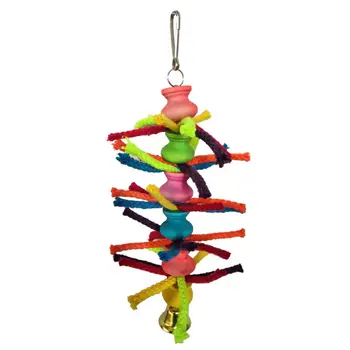 

3Pcs Bird Swing Toys Colorful Beads Ladder Hanging Bell Parrot Chew Bite Molar K4UA
