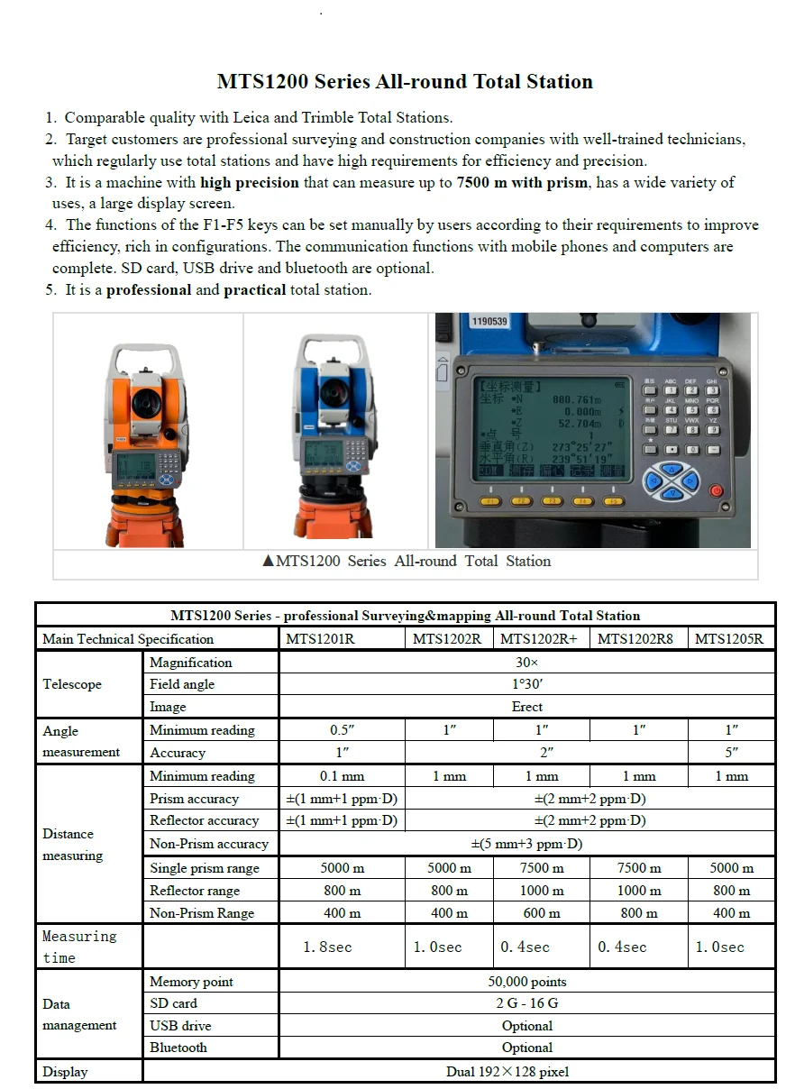 MTS1200 specification
