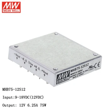 

MEAN WELL MHB75-12S12 75W 12V DC DC Half-Brick Regulated Single Output Converter 9-18V DC to 12V DC 6.25A Switching Power Supply