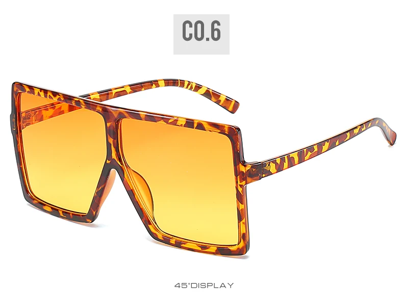 Женские солнцезащитные очки большого размера брендовый дизайн, квадратные пластиковые оправы для девочек унисекс модные очки UV400 Gafas De Sol Mujer 17059